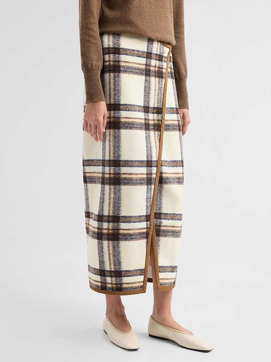 Toccin Women's Leia Plaid Wrap Maxi Skirt | Thumbnail 4 Toccin Women's Leia Plaid Wrap Maxi Skirt | Thumbnail 4