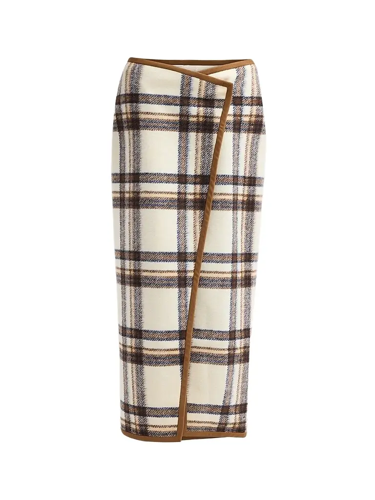 Toccin Women's Leia Plaid Wrap Maxi Skirt - Cedar Multi | Image 1 Toccin Women's Leia Plaid Wrap Maxi Skirt - Cedar Multi | Image 1