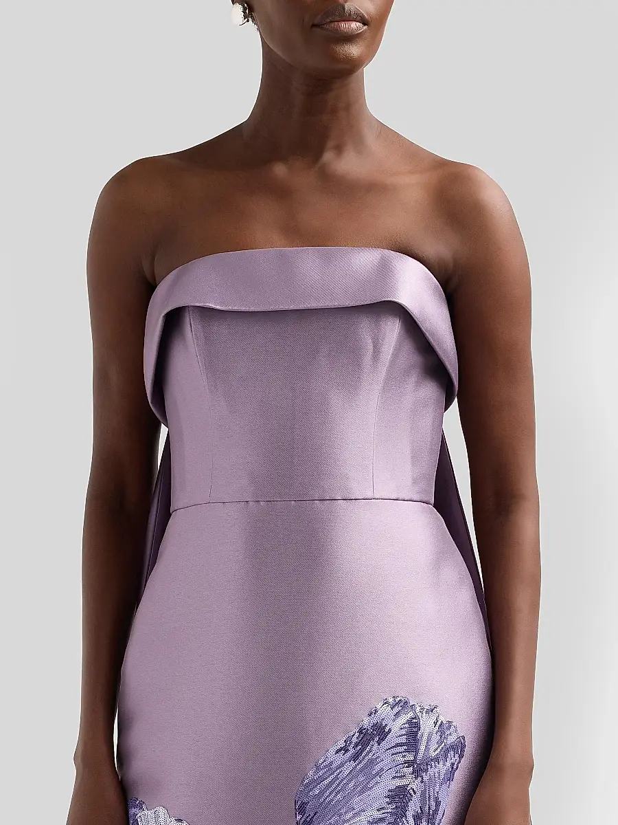 Amsale Women's Tulip Watteau Column Gown | Thumbnail 5 Amsale Women's Tulip Watteau Column Gown | Thumbnail 5