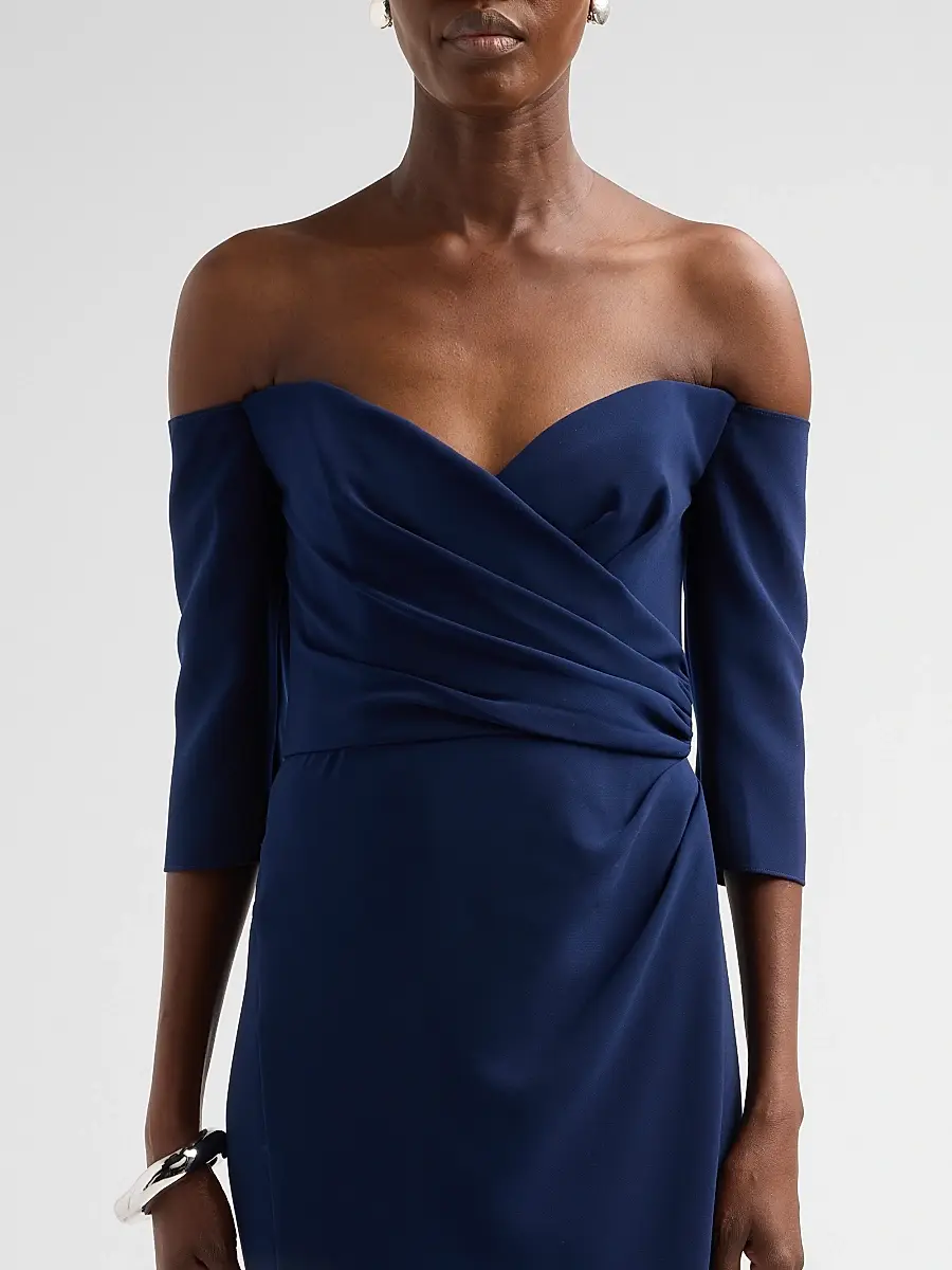 Amsale Women's Stretch Crepe Off-The-Shoulder Gown | Thumbnail 5 Amsale Women's Stretch Crepe Off-The-Shoulder Gown | Thumbnail 5