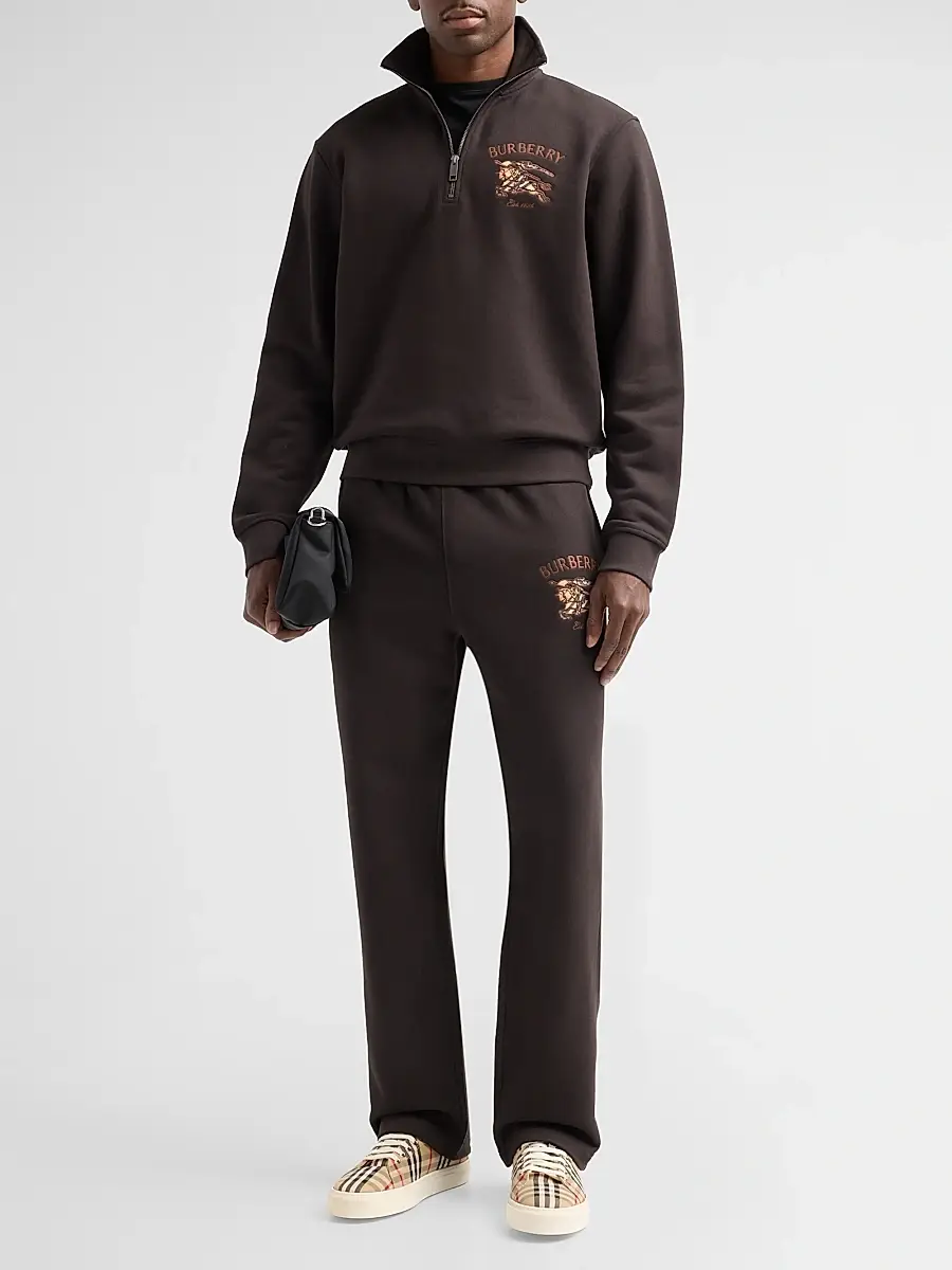 Burberry Men's Jacob EKD Cotton Half-Zip Sweatshirt | Thumbnail 2 Burberry Men's Jacob EKD Cotton Half-Zip Sweatshirt | Thumbnail 2
