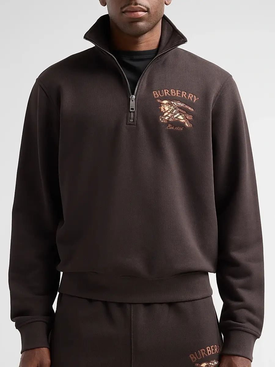 Burberry Men's Jacob EKD Cotton Half-Zip Sweatshirt | Thumbnail 5 Burberry Men's Jacob EKD Cotton Half-Zip Sweatshirt | Thumbnail 5