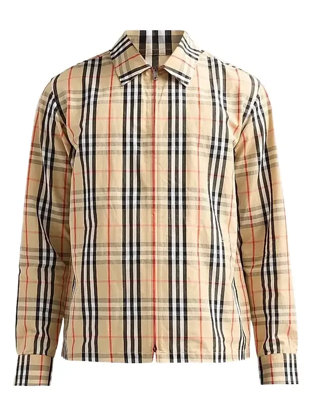 Burberry Men's Ollie Check Cotton-Linen Overshirt
