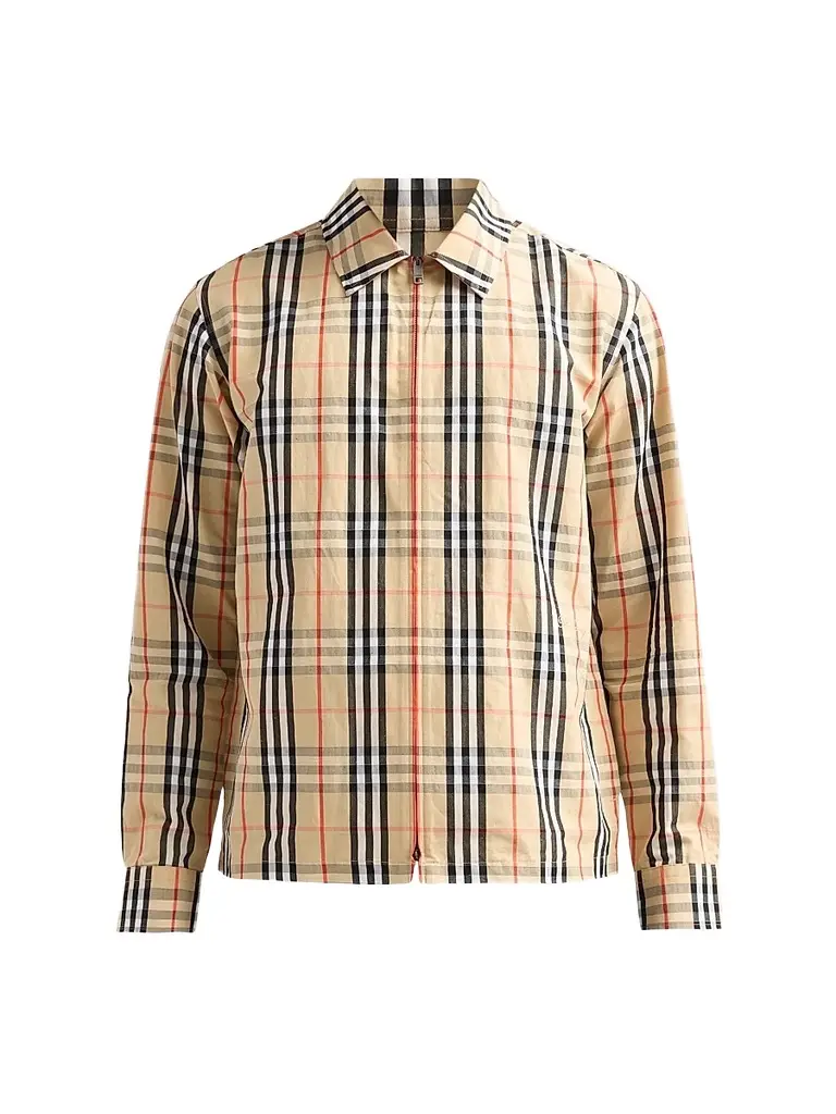 Burberry Men's Ollie Check Cotton-Linen Overshirt - Sand Ip Check | Image 1 Burberry Men's Ollie Check Cotton-Linen Overshirt - Sand Ip Check | Image 1