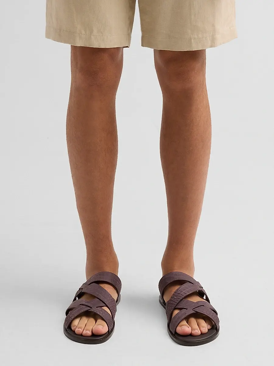 Manolo Blahnik Men's Marvin Leather Sandals | Thumbnail 2