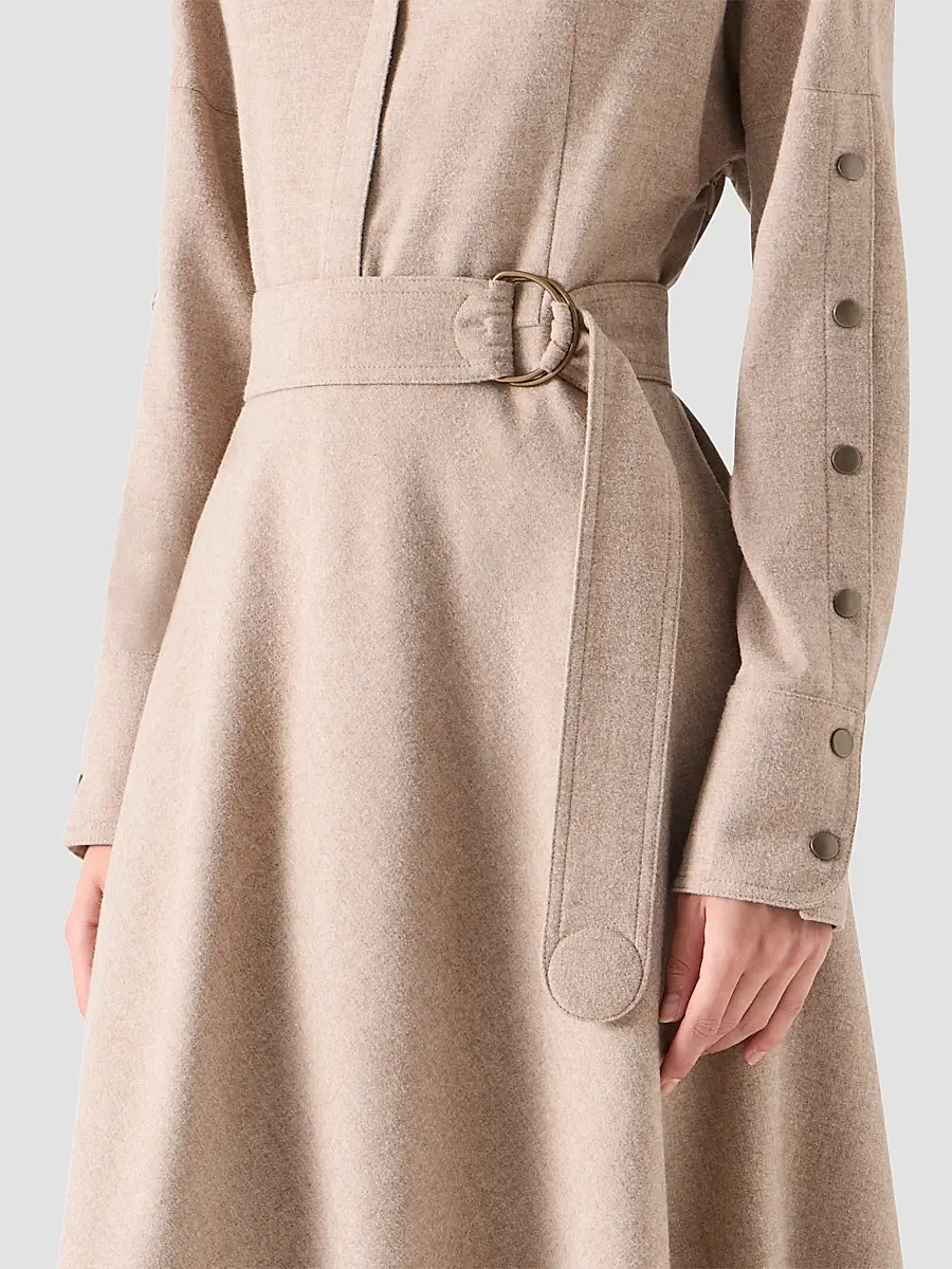 Akris punto Women's Flannel Wool Trench Midi Dress | Thumbnail 5