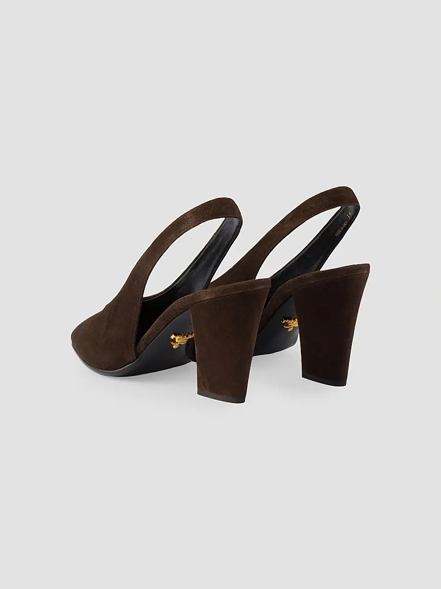 Prada Women's Suede Leather Slingback Pumps | Thumbnail 3 Prada Women's Suede Leather Slingback Pumps | Thumbnail 3