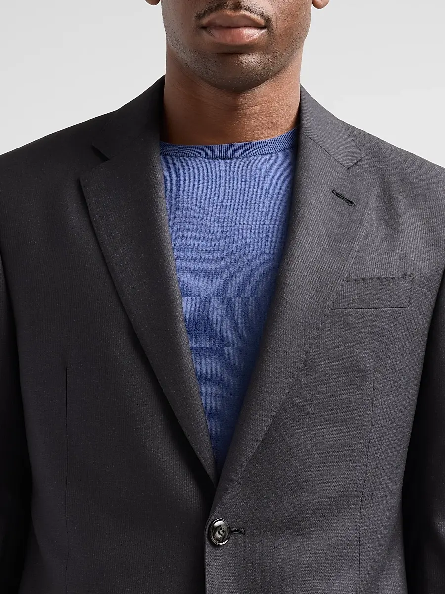Giorgio Armani Men's Zig-Zag Textured Wool Suit | Thumbnail 6 Giorgio Armani Men's Zig-Zag Textured Wool Suit | Thumbnail 6