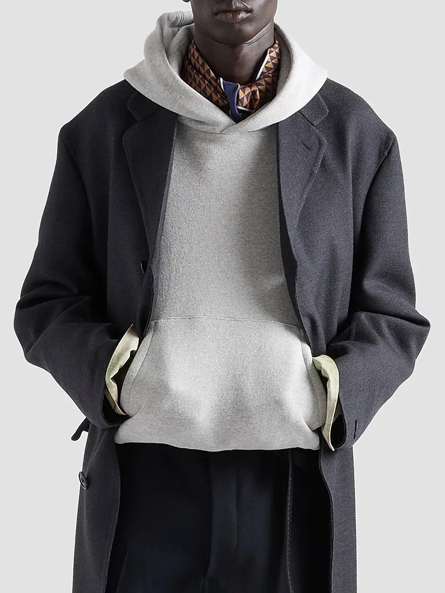Prada Men's Cotton Fleece Hoodie | Thumbnail 2