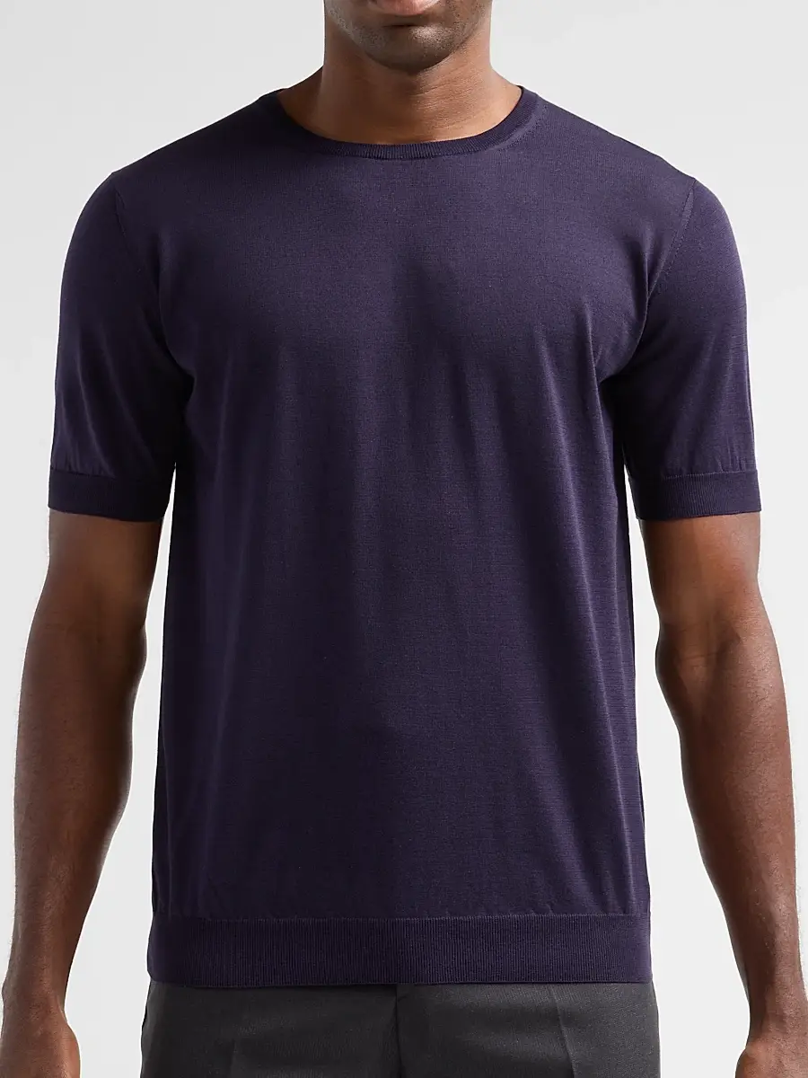 Giorgio Armani Men's Silk-Cotton Crewneck T-Shirt | Thumbnail 5 Giorgio Armani Men's Silk-Cotton Crewneck T-Shirt | Thumbnail 5