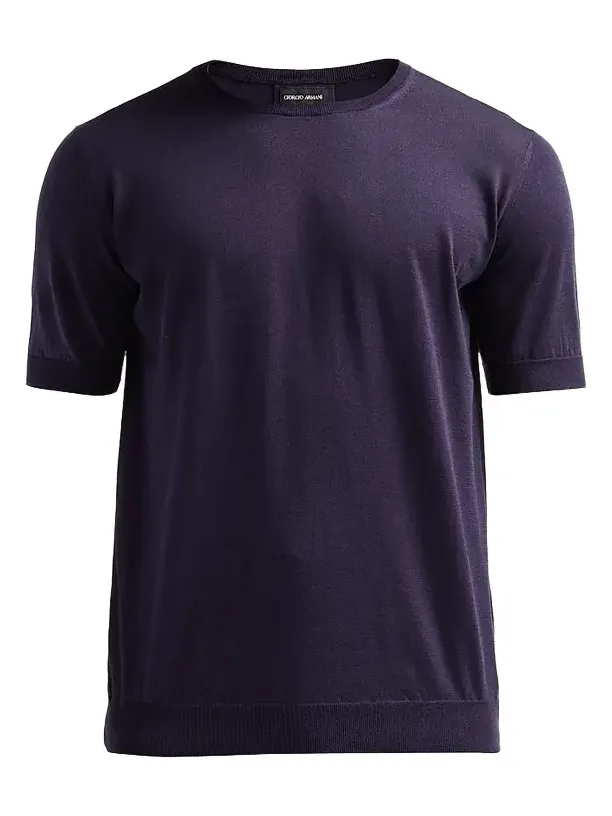 Giorgio Armani Men's Silk-Cotton Crewneck T-Shirt