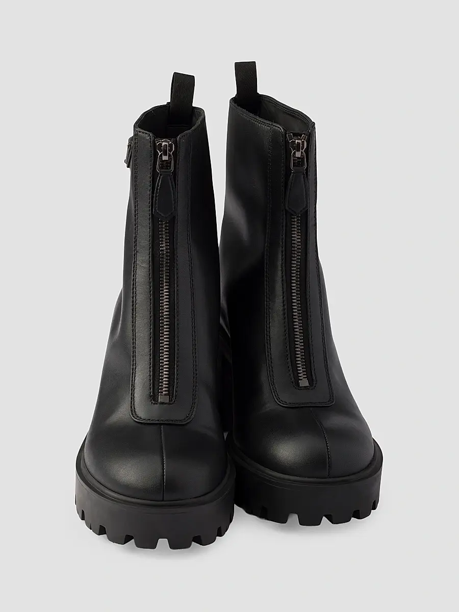 Prada Women's Leather Ankle Boots with Zipper | Thumbnail 2 Prada Women's Leather Ankle Boots with Zipper | Thumbnail 2