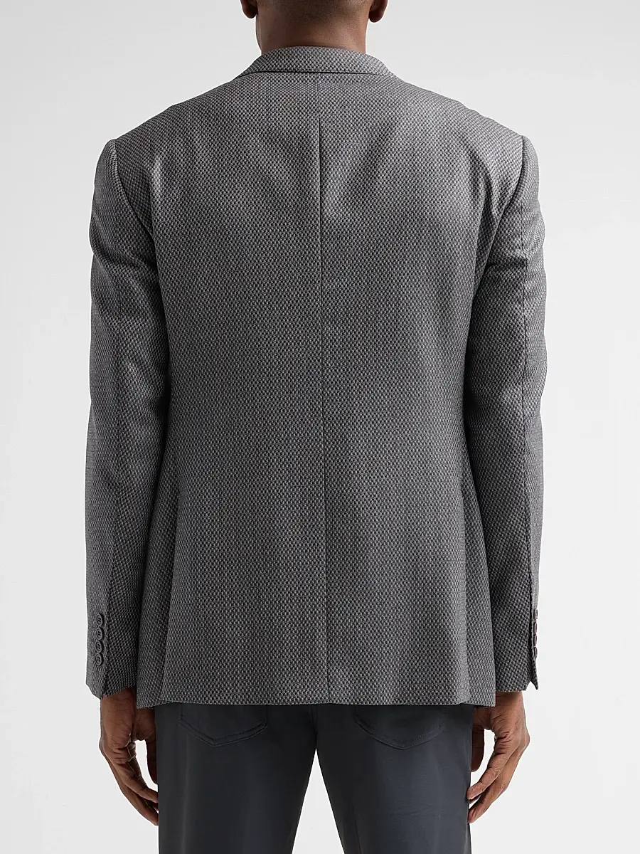 Emporio Armani Men's Texture Diamond Wool Sport Coat | Thumbnail 3