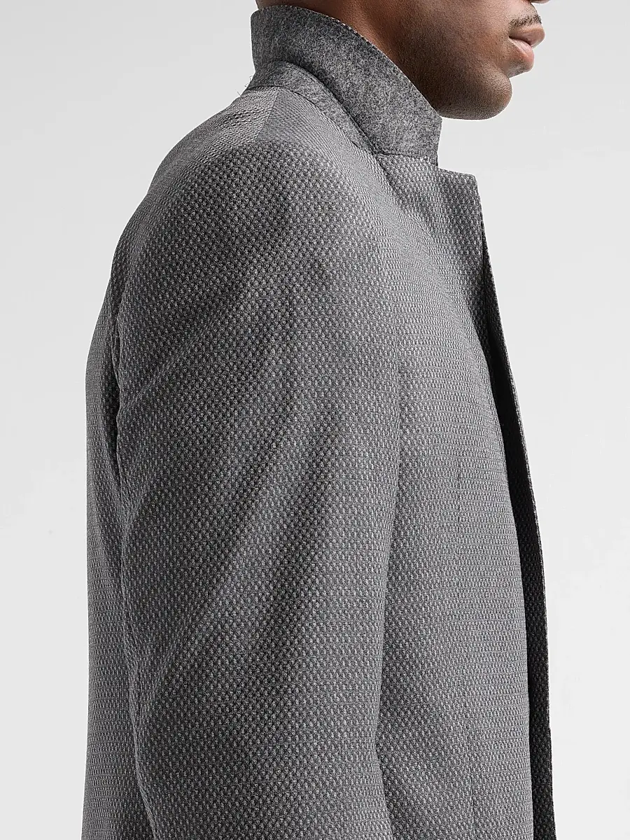 Emporio Armani Men's Texture Diamond Wool Sport Coat | Thumbnail 7