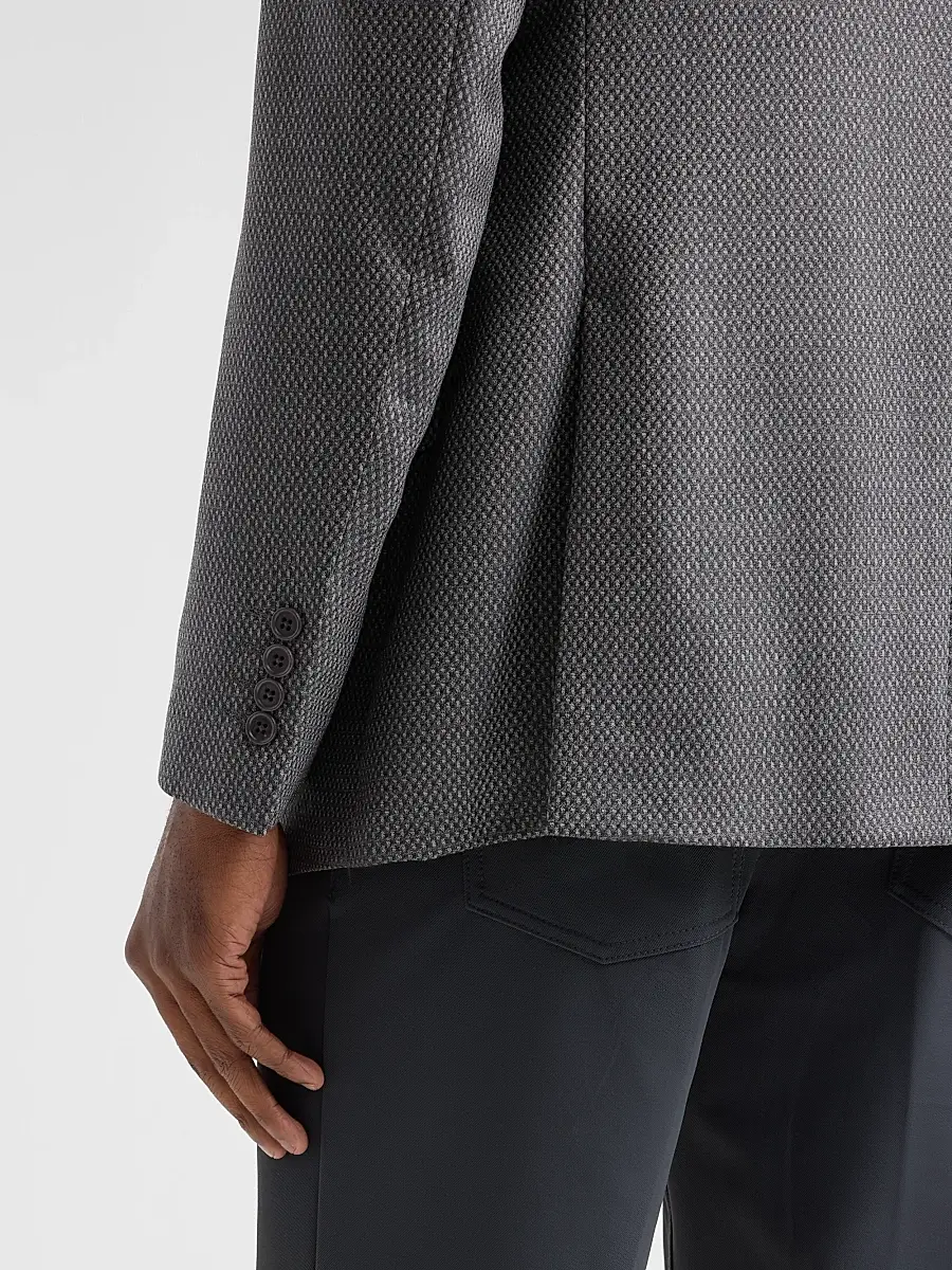 Emporio Armani Men's Texture Diamond Wool Sport Coat | Thumbnail 8
