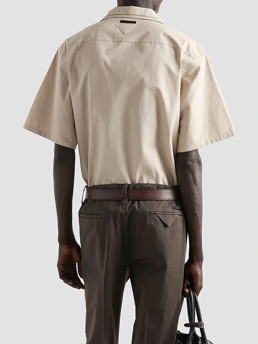 Prada Men's Short-Sleeved Cotton Shirt | Thumbnail 3