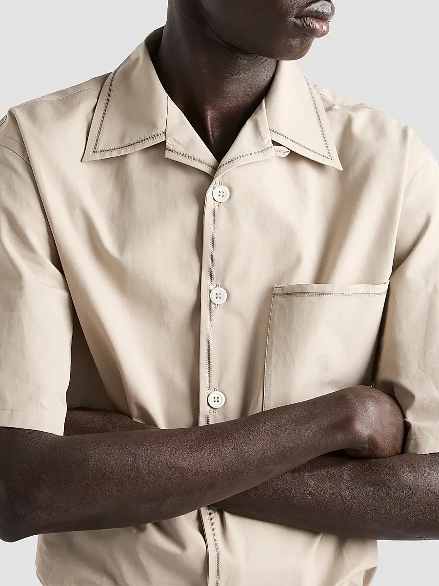 Prada Men's Short-Sleeved Cotton Shirt | Thumbnail 5