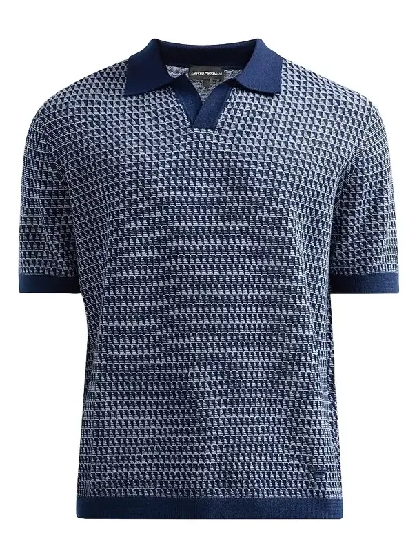 Men's Contrast Triangle Jacquard Short-Sleeve Sweater Men's Contrast Triangle Jacquard Short-Sleeve Sweater