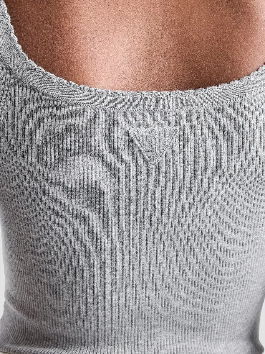 Prada Women's Ribbed Knit Cashmere Tank Top | Thumbnail 6