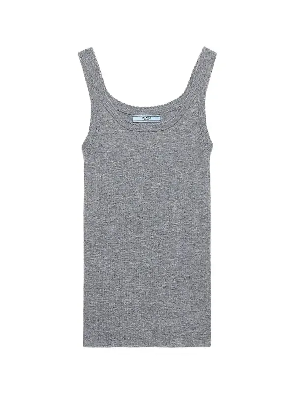 Prada Women's Ribbed Knit Cashmere Tank Top