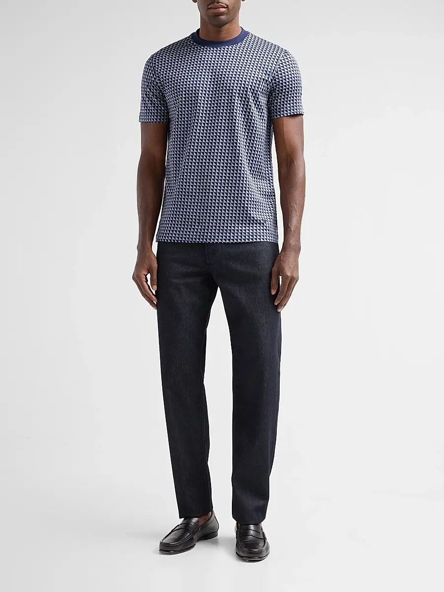 Emporio Armani Men's Contrast Triangle Crewneck T-Shirt | Thumbnail 2 Emporio Armani Men's Contrast Triangle Crewneck T-Shirt | Thumbnail 2