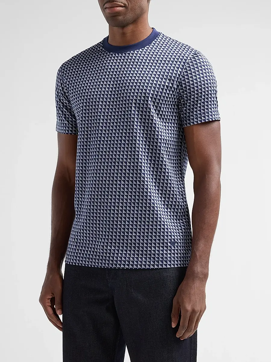 Emporio Armani Men's Contrast Triangle Crewneck T-Shirt | Thumbnail 4 Emporio Armani Men's Contrast Triangle Crewneck T-Shirt | Thumbnail 4