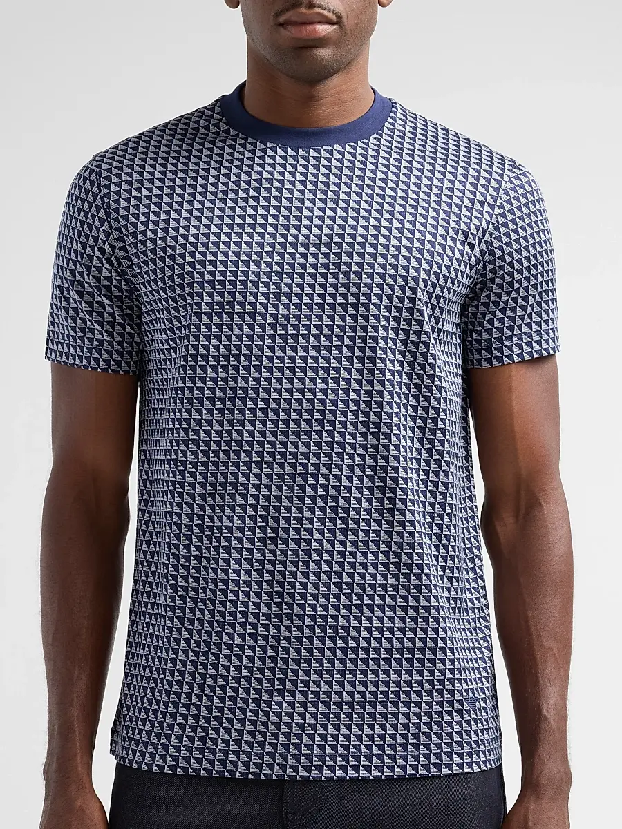 Emporio Armani Men's Contrast Triangle Crewneck T-Shirt | Thumbnail 5 Emporio Armani Men's Contrast Triangle Crewneck T-Shirt | Thumbnail 5
