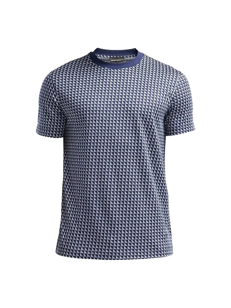 Emporio Armani Men's Contrast Triangle Crewneck T-Shirt - Multi Blue - Size XXL | Image 1 Emporio Armani Men's Contrast Triangle Crewneck T-Shirt - Multi Blue - Size XXL | Image 1