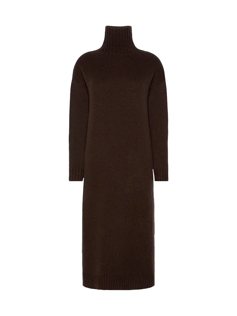 Max Mara Women's Wool and Cashmere Yarn Dress - Dark Brown | Image 1 Max Mara Women's Wool and Cashmere Yarn Dress - Dark Brown | Image 1