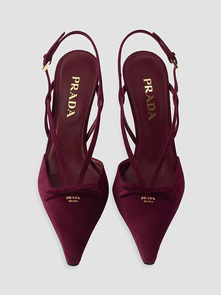 Prada Women's Suede Slingback Pumps | Thumbnail 3 Prada Women's Suede Slingback Pumps | Thumbnail 3