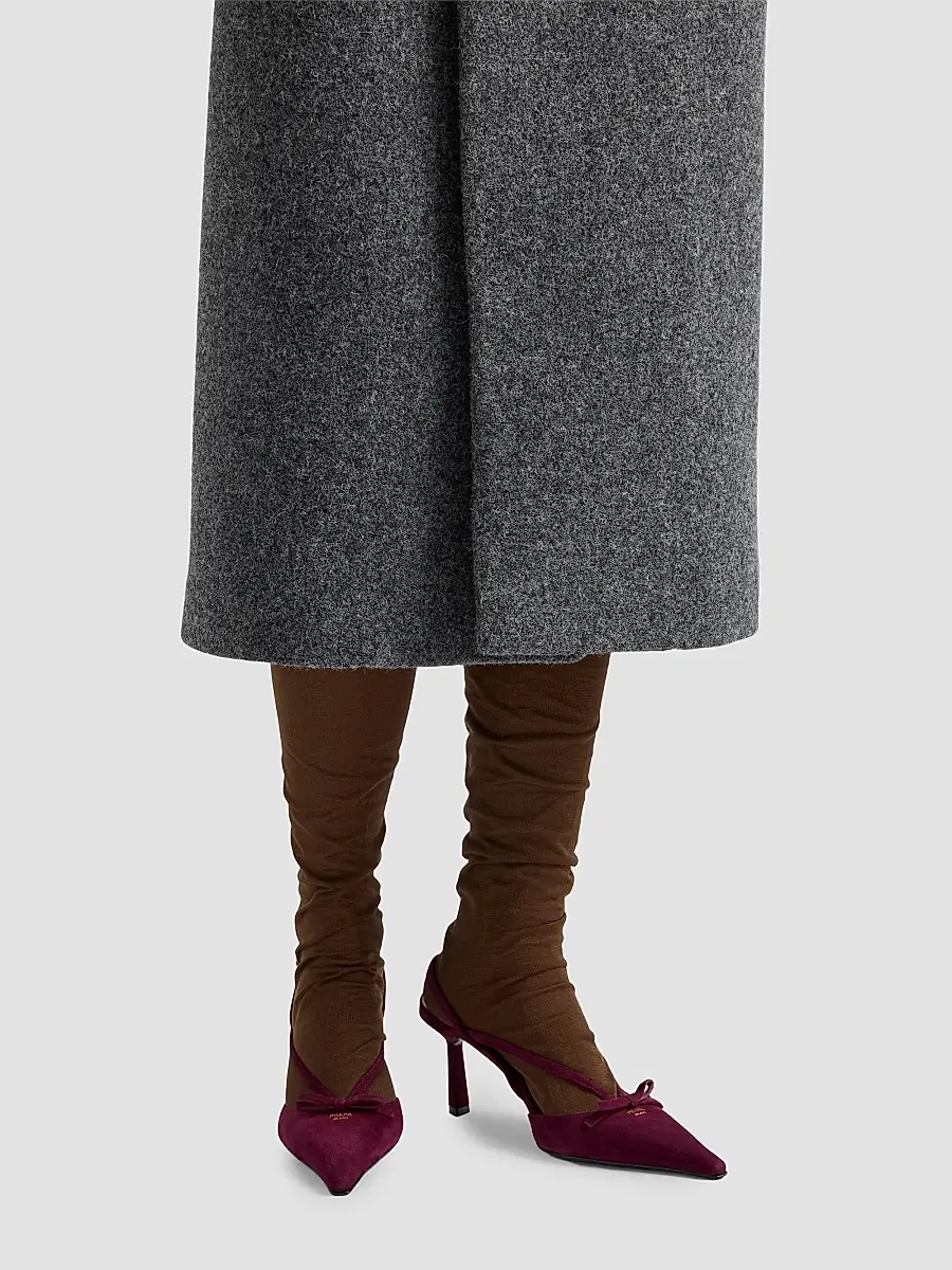 Prada Women's Suede Slingback Pumps | Thumbnail 6 Prada Women's Suede Slingback Pumps | Thumbnail 6