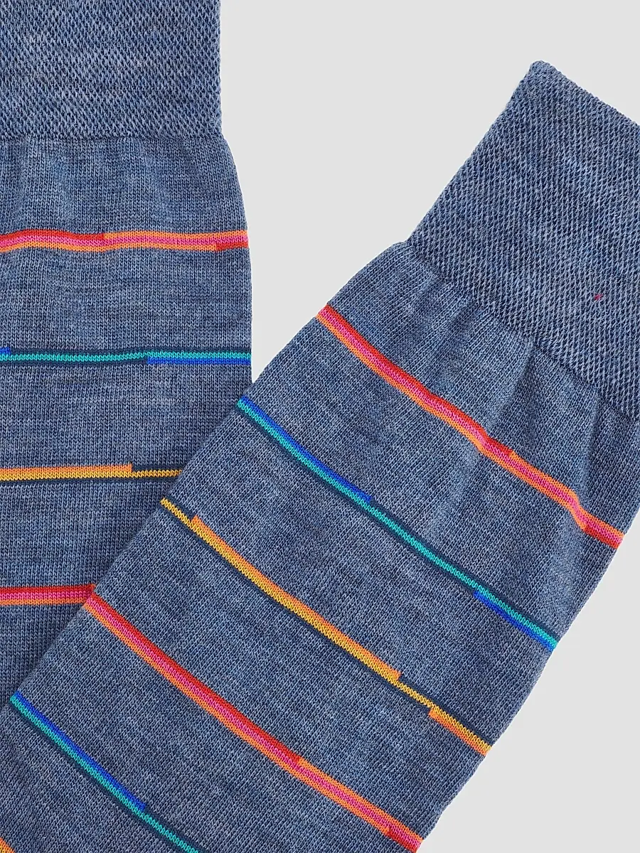 Marcoliani Men's Mixed Striped Wool-Nylon Socks | Thumbnail 2 Marcoliani Men's Mixed Striped Wool-Nylon Socks | Thumbnail 2