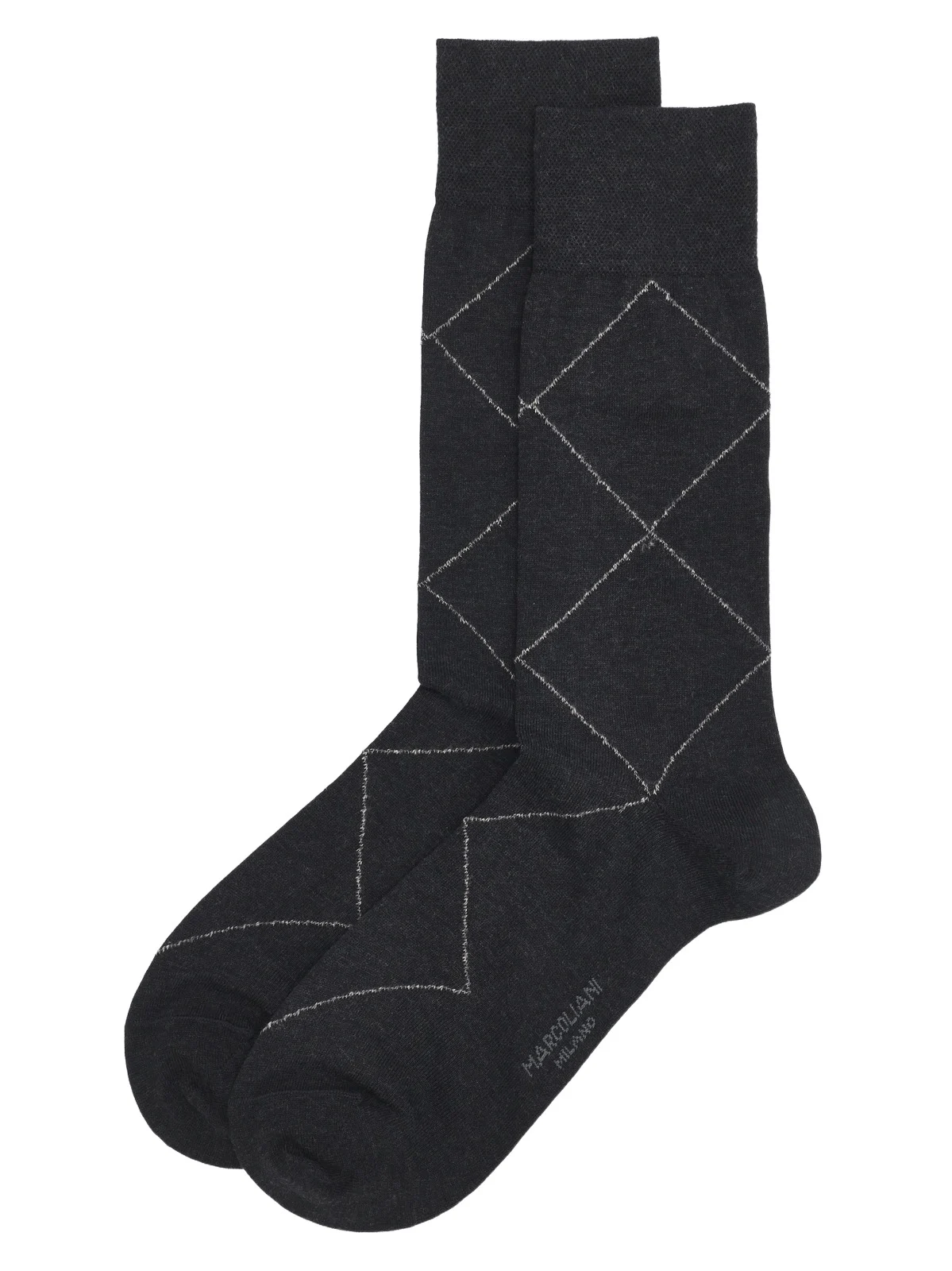 Marcoliani Men's Ombré Argyle Cotton-Nylon Socks