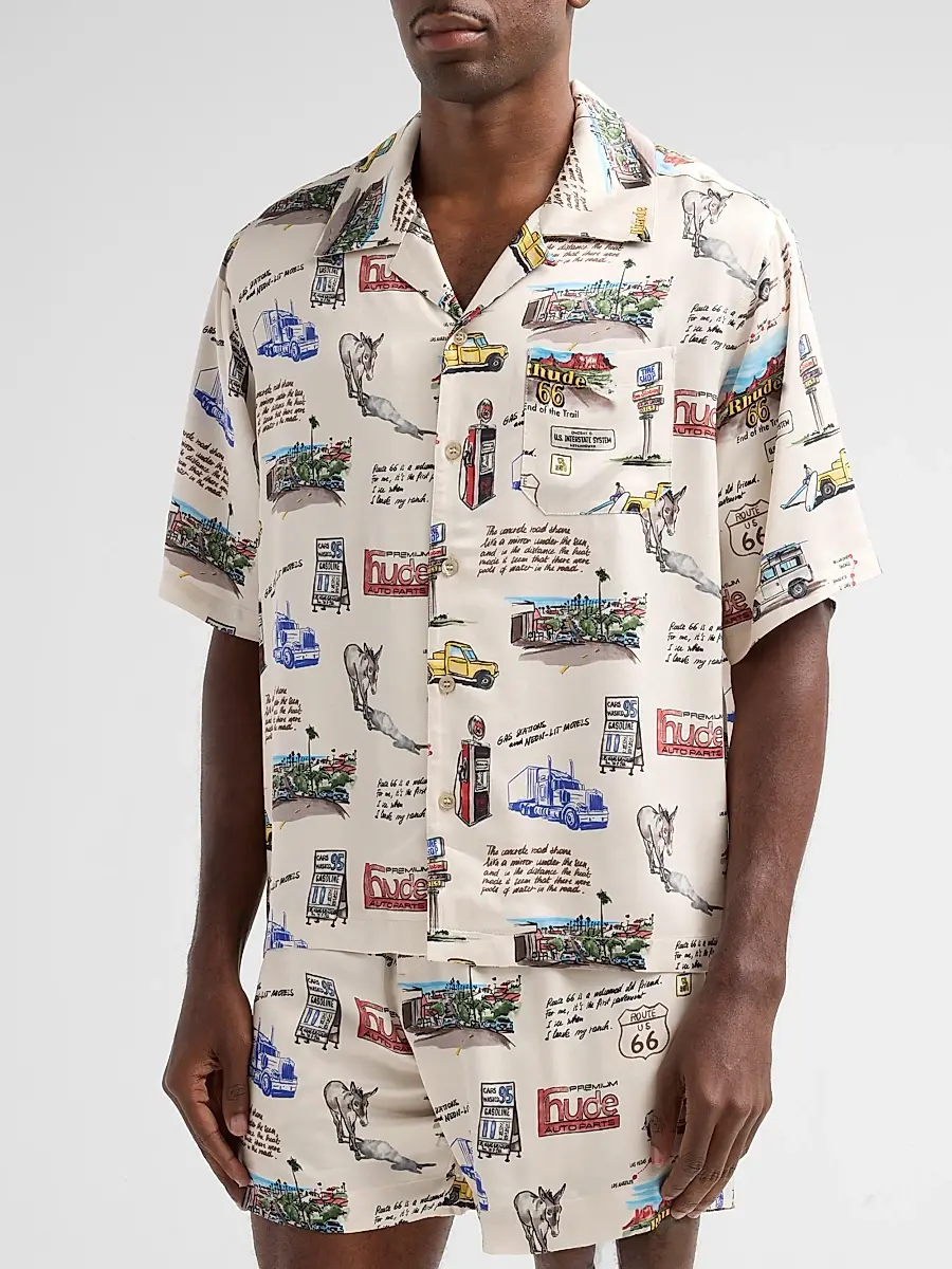 Rhude Men's Highway Camp Shirt | Thumbnail 4 Rhude Men's Highway Camp Shirt | Thumbnail 4