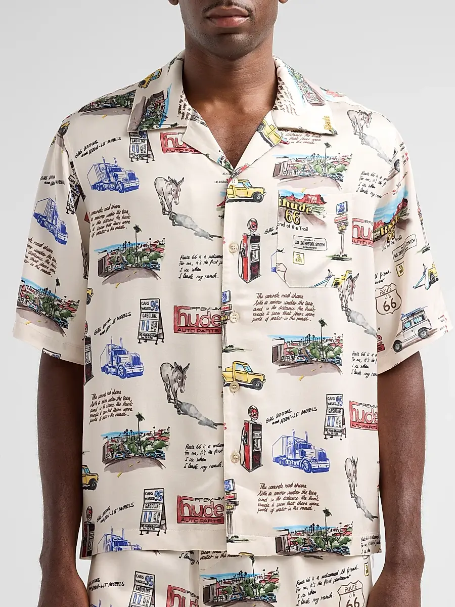 Rhude Men's Highway Camp Shirt | Thumbnail 5 Rhude Men's Highway Camp Shirt | Thumbnail 5