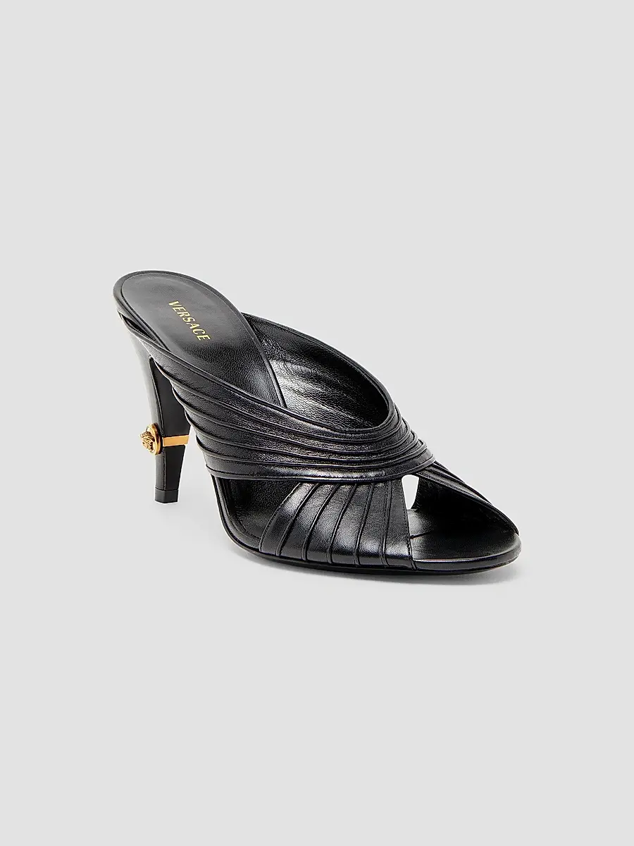 Versace Women's Medusa 90MM Leather Mules | Thumbnail 2 Versace Women's Medusa 90MM Leather Mules | Thumbnail 2
