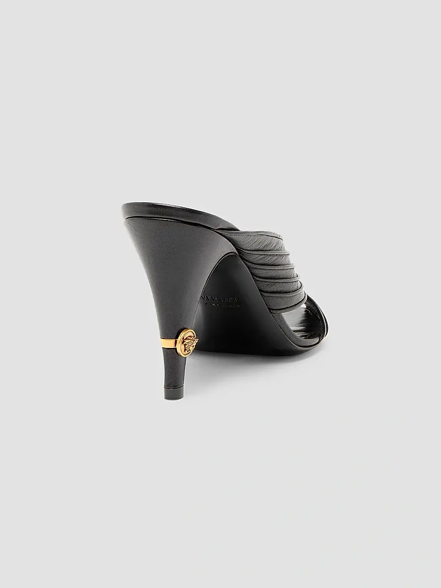 Versace Women's Medusa 90MM Leather Mules | Thumbnail 3 Versace Women's Medusa 90MM Leather Mules | Thumbnail 3