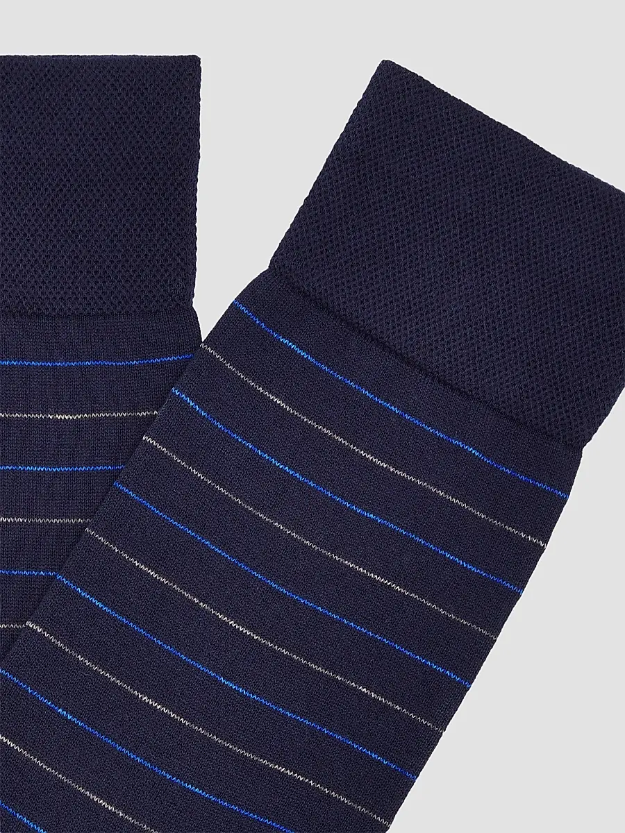 Marcoliani Men's City Striped Cotton-Nylon Socks | Thumbnail 2