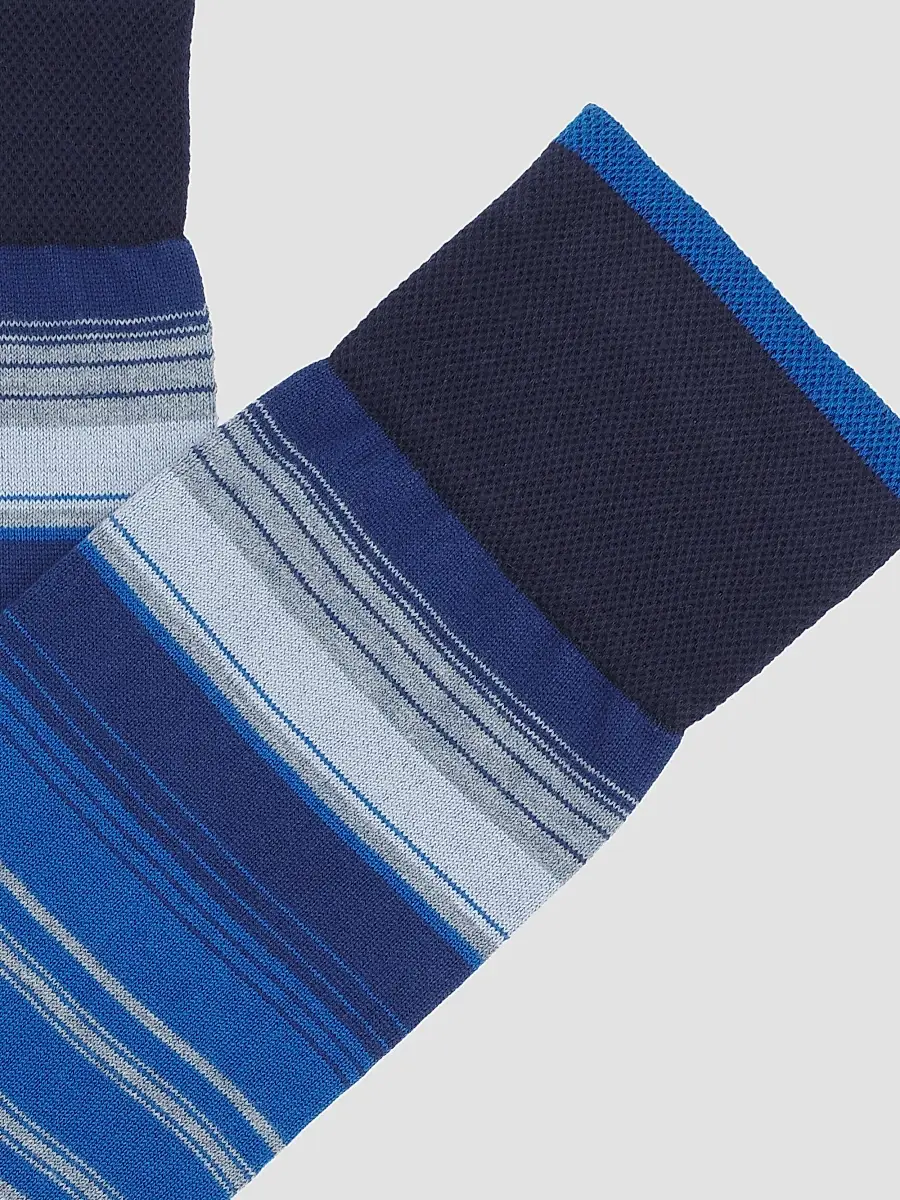 Marcoliani Men's Men's Shaded Stripe Pima Cotton Mid-Calf Socks | Thumbnail 2 Marcoliani Men's Men's Shaded Stripe Pima Cotton Mid-Calf Socks | Thumbnail 2