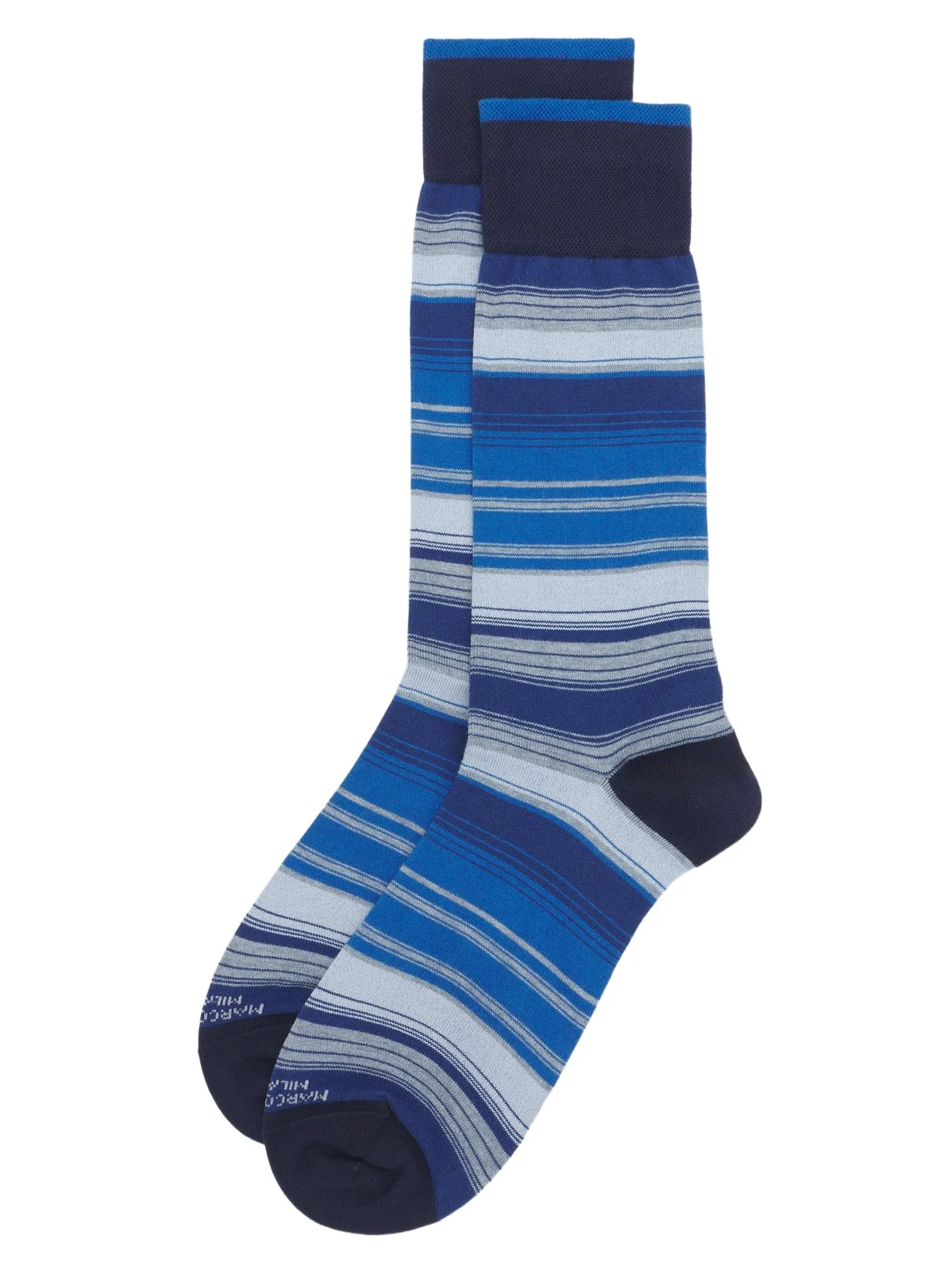 Marcoliani Men's Men's Shaded Stripe Pima Cotton Mid-Calf Socks