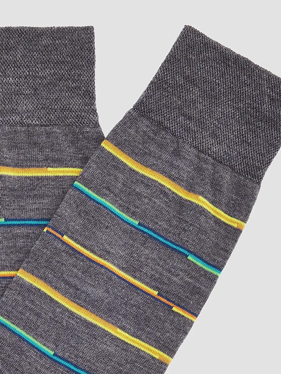 Marcoliani Men's Mixed Striped Wool-Nylon Socks | Thumbnail 2 Marcoliani Men's Mixed Striped Wool-Nylon Socks | Thumbnail 2