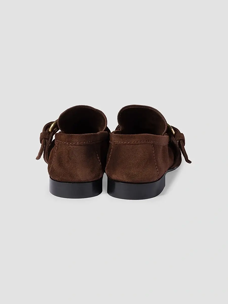 Miu Miu Women's Suede Loafers with Buckle - Brown | Thumbnail 3 Miu Miu Women's Suede Loafers with Buckle - Brown | Thumbnail 3
