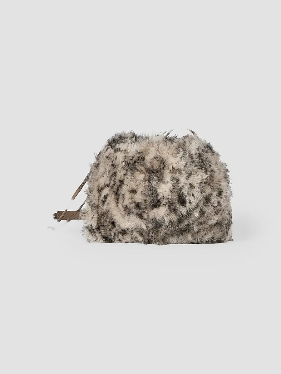 Brunello Cucinelli Women's Lynx-Effect Pouch Bag with Monili - Beige | Thumbnail 3 Brunello Cucinelli Women's Lynx-Effect Pouch Bag with Monili - Beige | Thumbnail 3