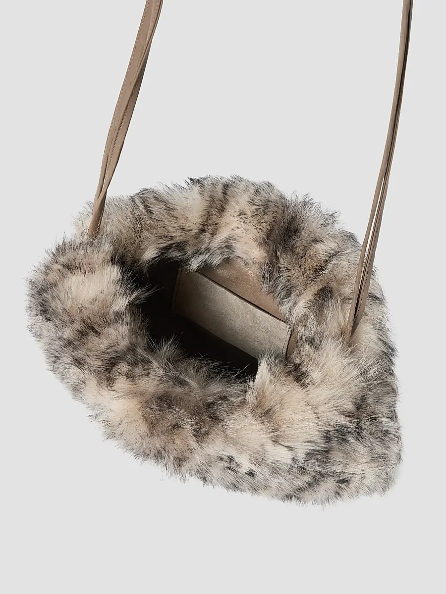 Brunello Cucinelli Women's Lynx-Effect Pouch Bag with Monili - Beige | Thumbnail 6 Brunello Cucinelli Women's Lynx-Effect Pouch Bag with Monili - Beige | Thumbnail 6
