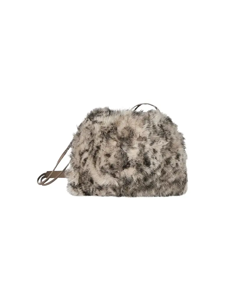 Brunello Cucinelli Women's Lynx-Effect Pouch Bag with Monili - Beige