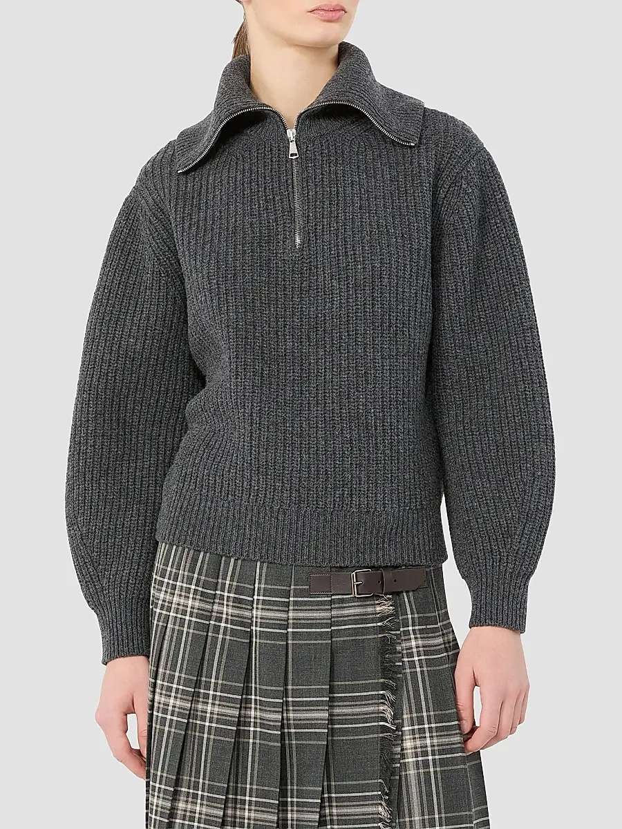 Weekend Max Mara Women's Wool Zip Up Roll Neck Jumper | Thumbnail 3 Weekend Max Mara Women's Wool Zip Up Roll Neck Jumper | Thumbnail 3