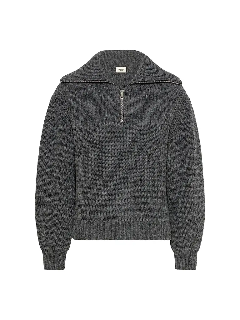 Weekend Max Mara Women's Wool Zip Up Roll Neck Jumper - Dark Grey | Image 1 Weekend Max Mara Women's Wool Zip Up Roll Neck Jumper - Dark Grey | Image 1
