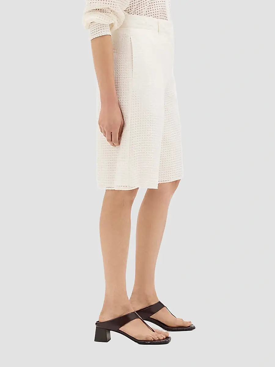 Another Tomorrow Women's Gingham Bermuda Shorts | Thumbnail 4