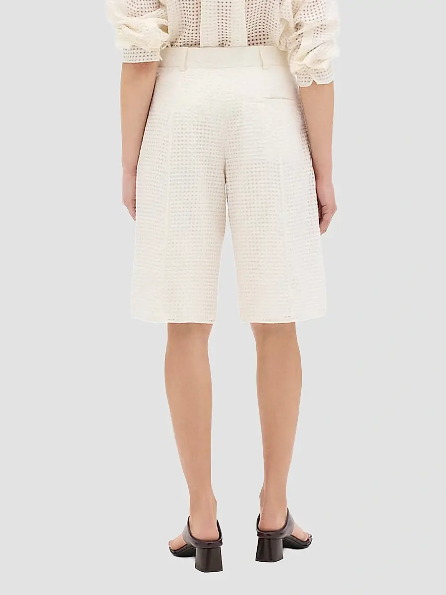 Another Tomorrow Women's Gingham Bermuda Shorts | Thumbnail 5