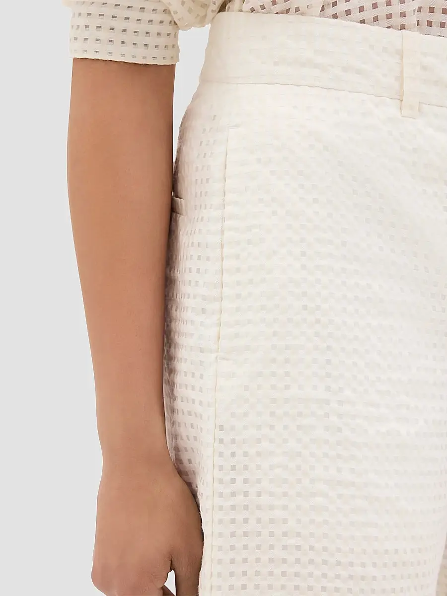 Another Tomorrow Women's Gingham Bermuda Shorts | Thumbnail 6